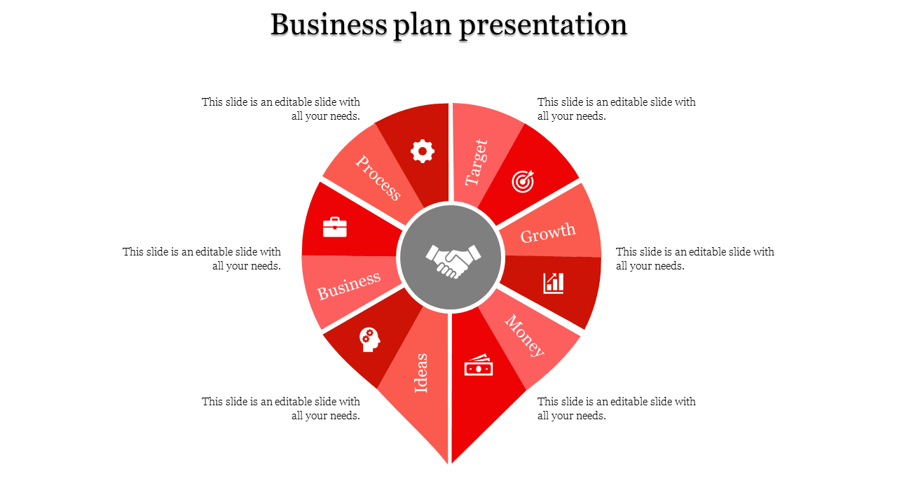 Top Shape Business Plan Presentation Template-6 Red 